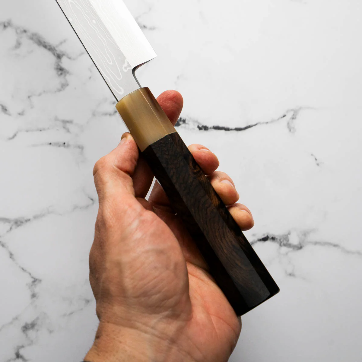 Yamawaki Hamono Nakagawa Satoshi Blue 1 Damascus Kiritsuke Yanagiba 360mm - Image 10