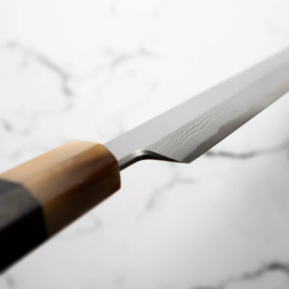 Yamawaki Hamono Nakagawa Satoshi Blue 1 Damascus Kiritsuke Yanagiba 360mm - Image 14