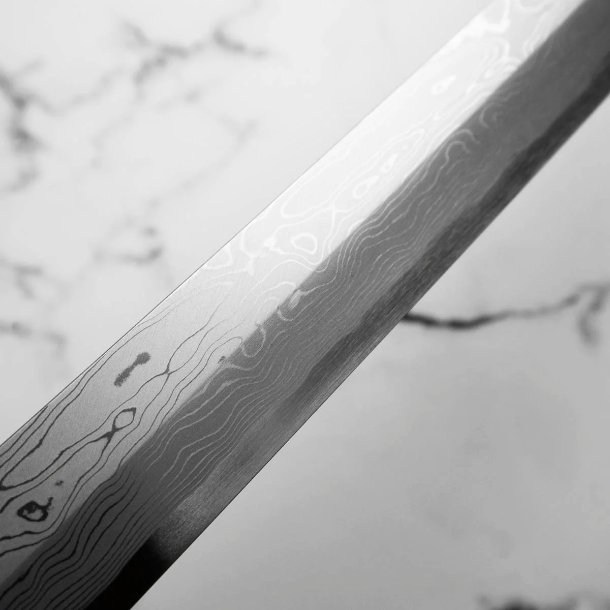 Yamawaki Hamono Nakagawa Satoshi Blue 1 Damascus Kiritsuke Yanagiba 360mm - Image 5