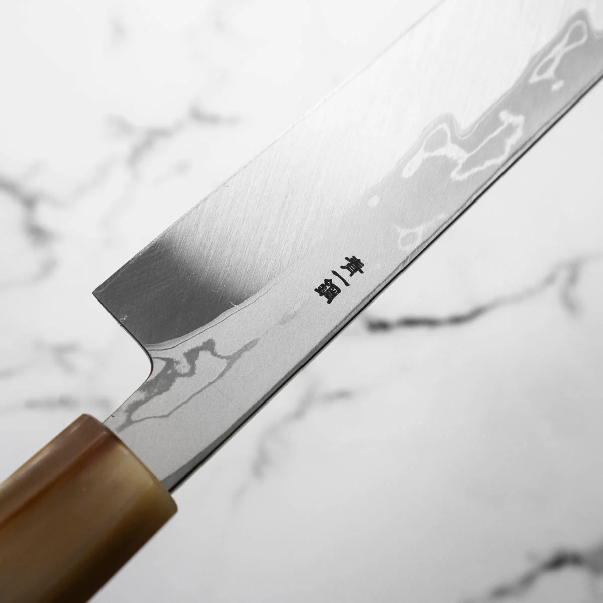 Yamawaki Hamono Nakagawa Satoshi Blue 1 Damascus Kiritsuke Yanagiba 360mm - Image 7