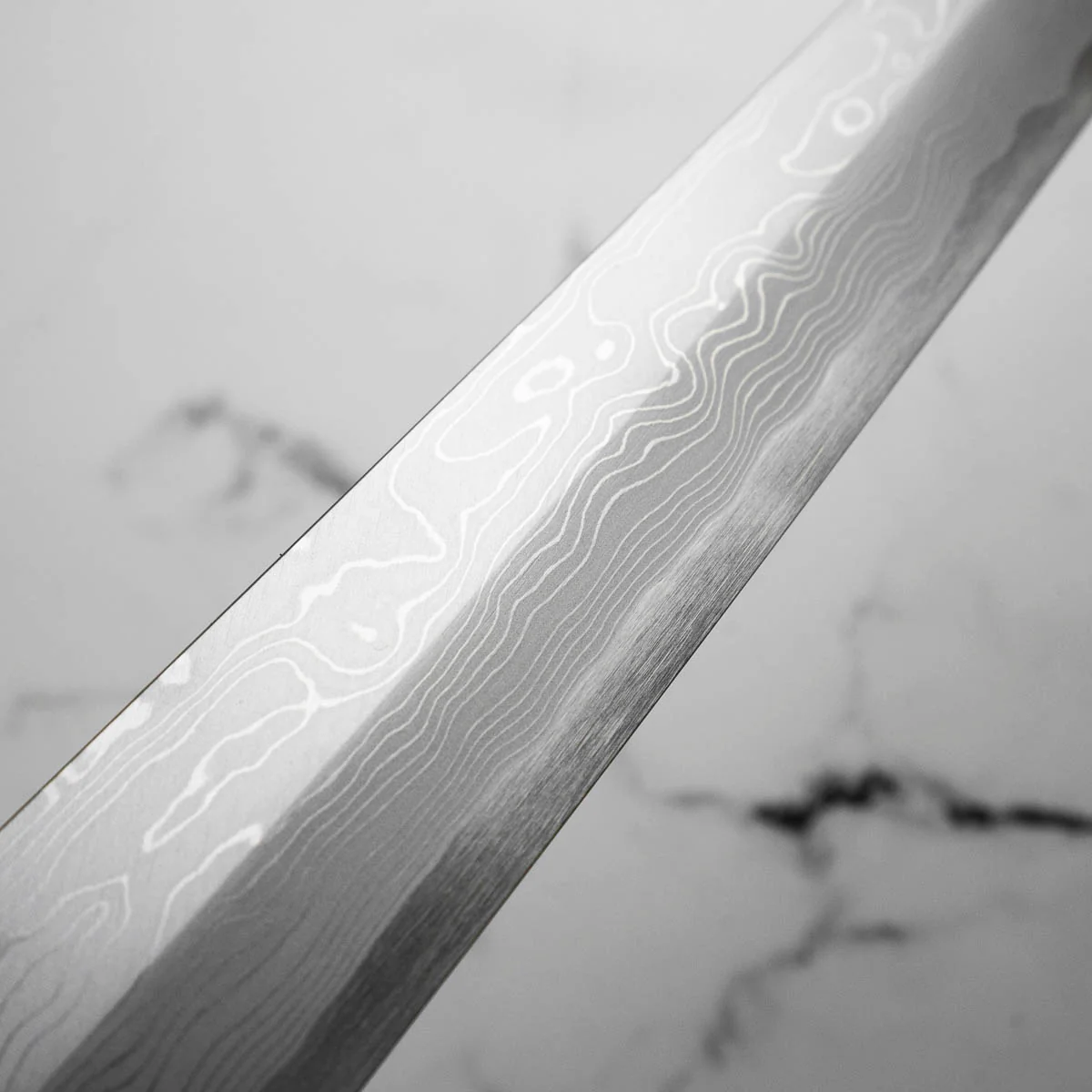 Yamawaki Hamono Nakagawa Satoshi Blue 1 Damascus Yanagiba 360mm - Image 10