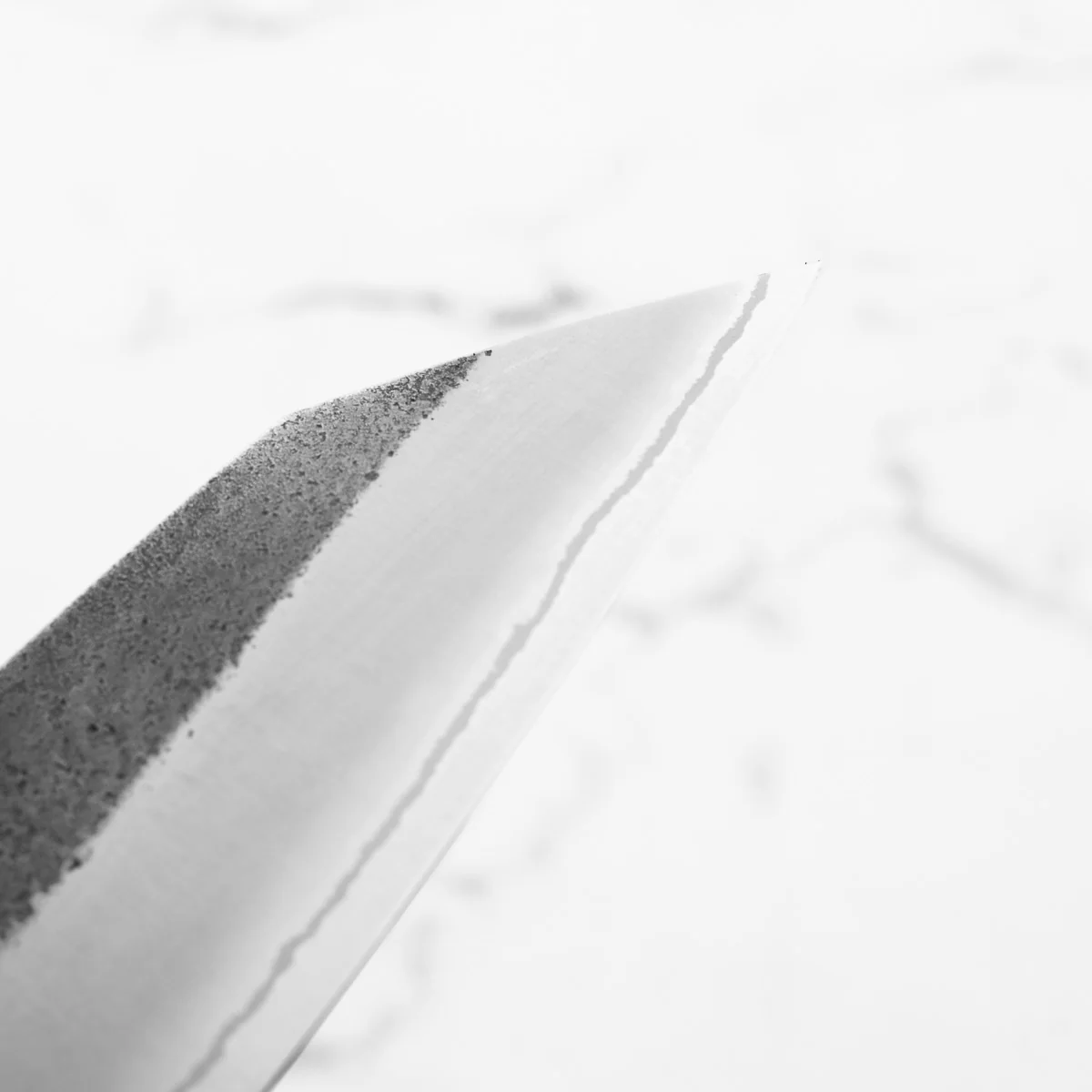 Yoshikane (Hatsukokoro) White 2 Kurouchi Nashiji SSClad Kiritsuke 210mm - Bubinga - Image 8