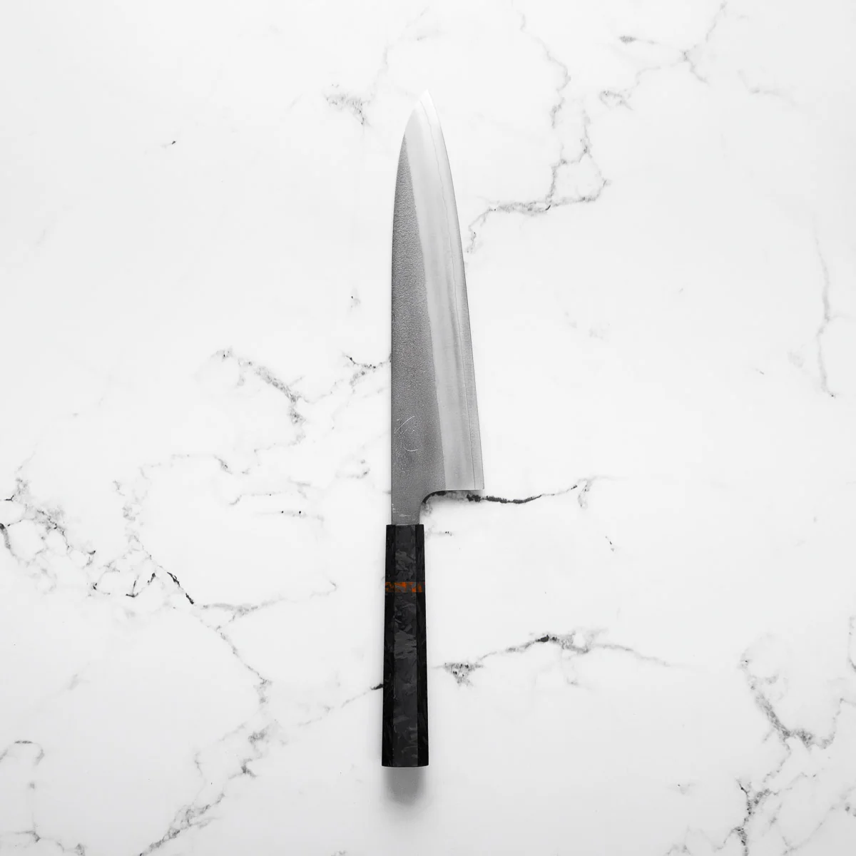 Yoshikane (Hatsukokoro) SKD Nashiji Extra Tall Gyuto 240mm - Carbon Fibre - Image 3