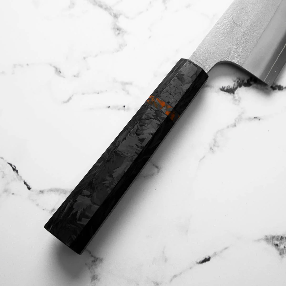 Yoshikane (Hatsukokoro) SKD Nashiji Extra Tall Gyuto 240mm - Carbon Fibre - Image 5