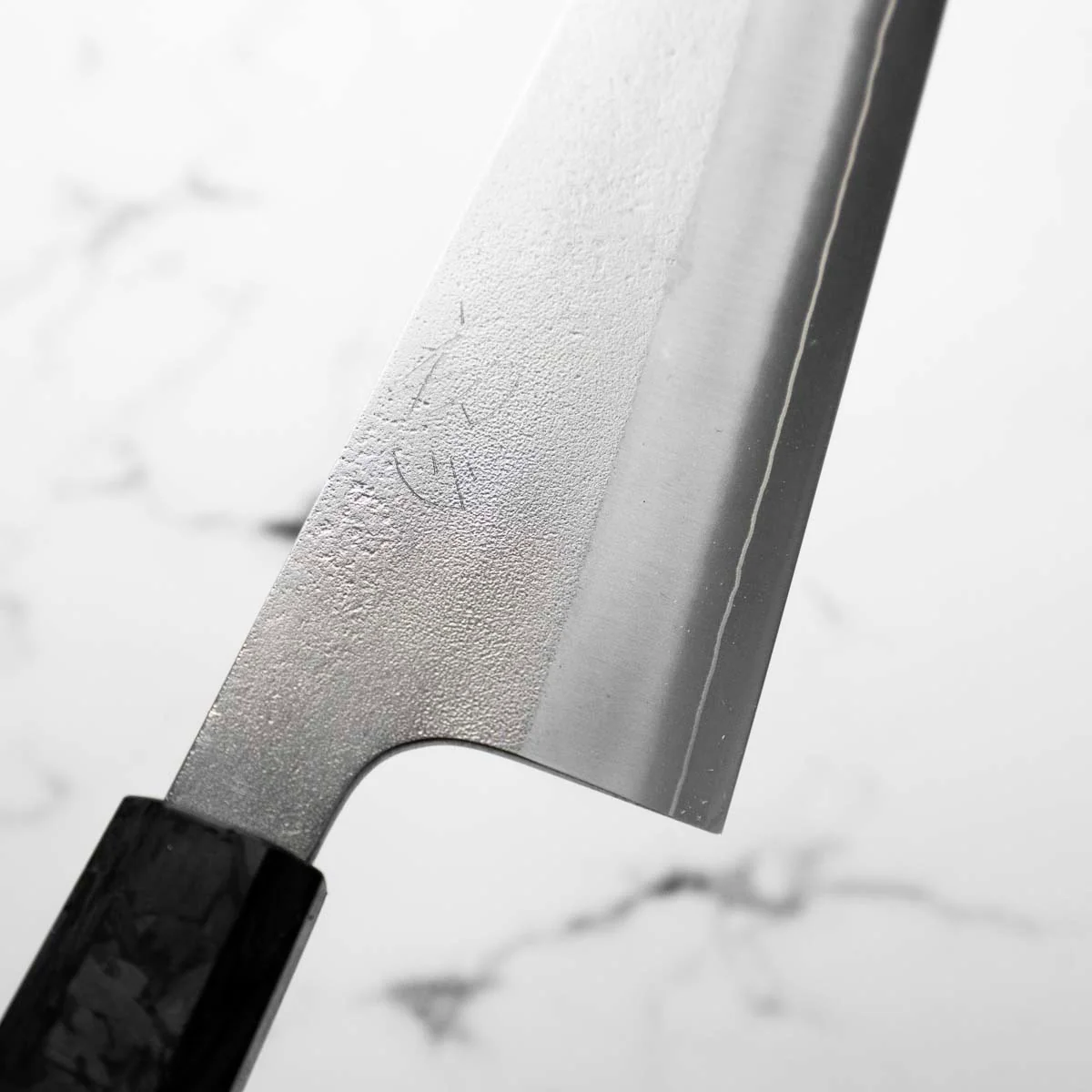 Yoshikane (Hatsukokoro) SKD Nashiji Extra Tall Gyuto 240mm - Carbon Fibre - Image 7
