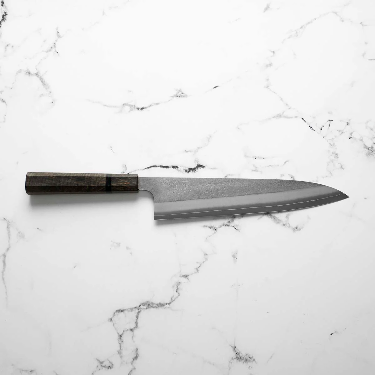 Yoshikane (Hatsukokoro) SKD Nashiji Extra Tall Gyuto 240mm - Dark Maple - Image 5