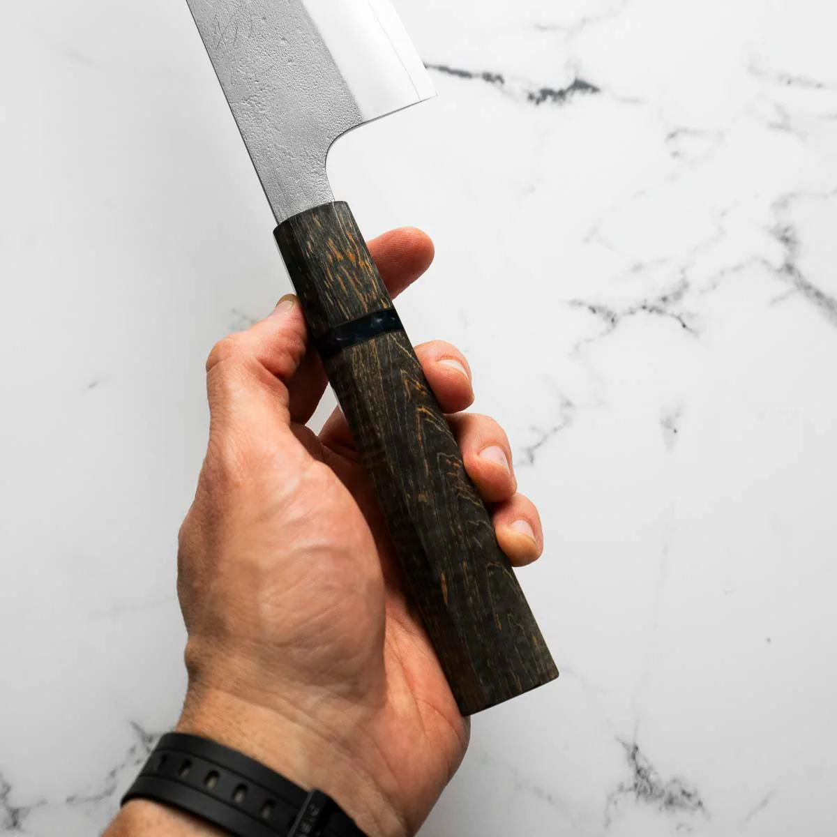 Yoshikane (Hatsukokoro) SKD Nashiji Extra Tall Gyuto 240mm - Dark Maple - Image 8
