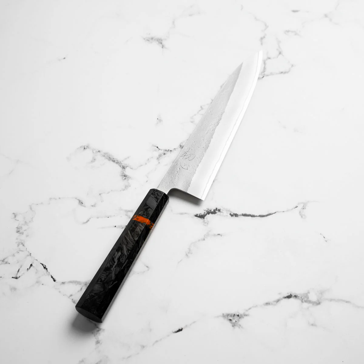 Yoshikane (Hatsukokoro) White 2 Nashiji Gyuto 210mm - Carbon Fibre - Image 2