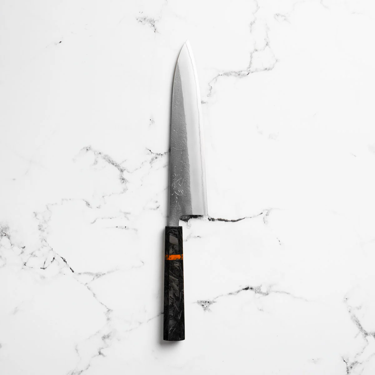 Yoshikane (Hatsukokoro) White 2 Nashiji Gyuto 210mm - Carbon Fibre - Image 3