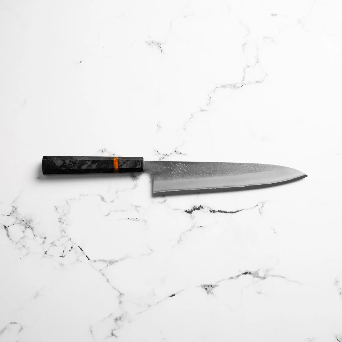 Yoshikane (Hatsukokoro) White 2 Nashiji Gyuto 210mm - Carbon Fibre - Image 4