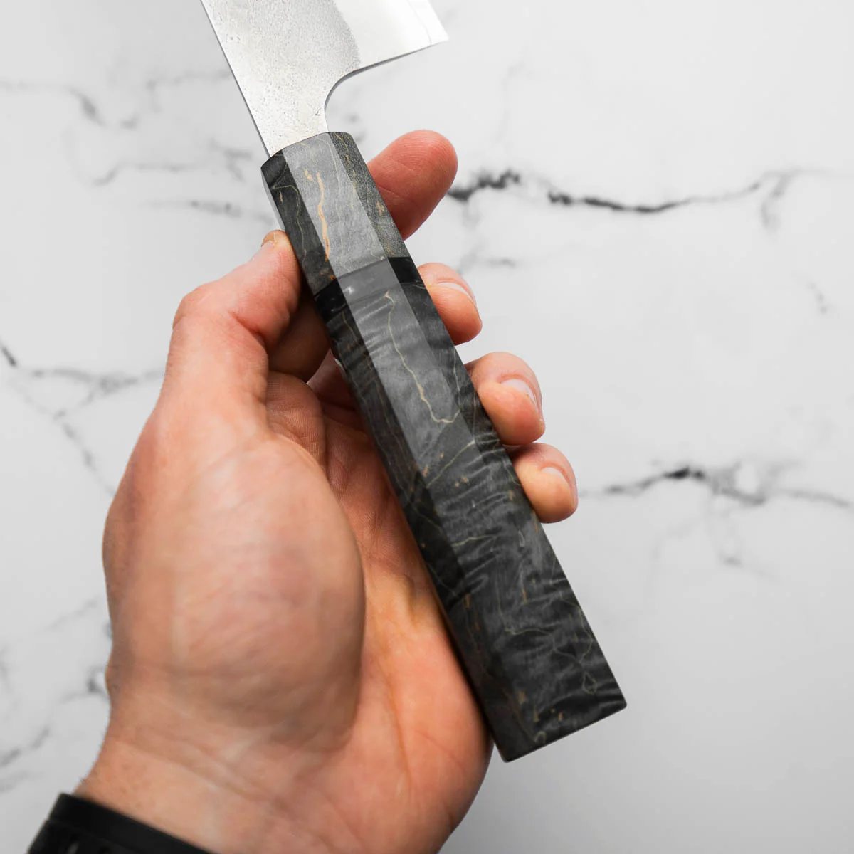 Yoshikane (Hatsukokoro) SKD Nashiji Gyuto 240mm - Dark Maple - Image 7