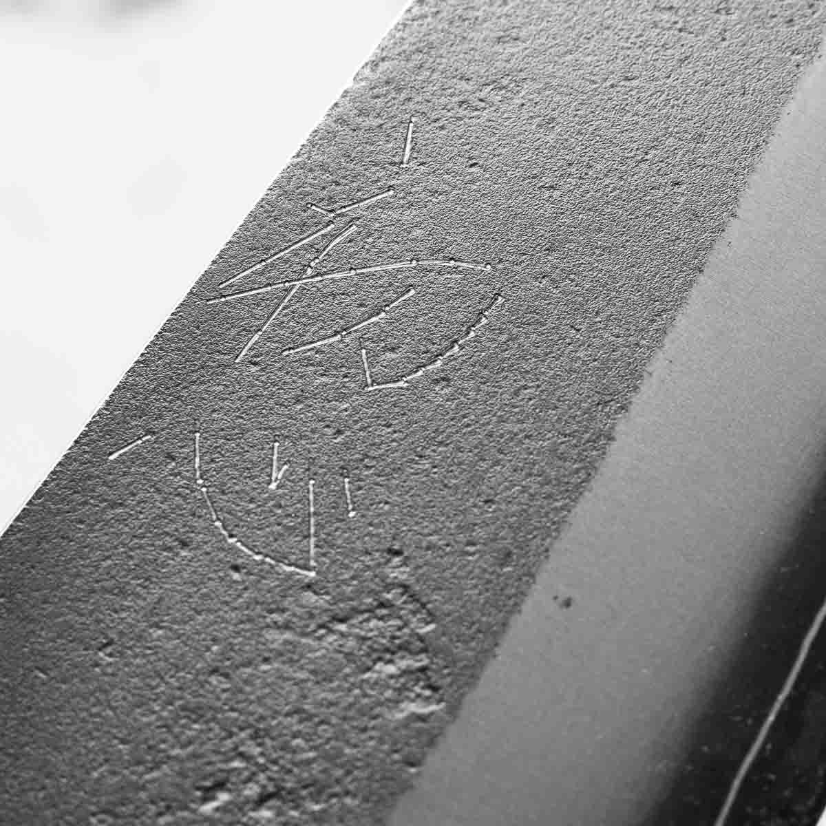 Yoshikane Hamono (Hatsukokoro) SKD Nashiji Stainless Clad Gyuto 210mm - Bubinga - Image 5