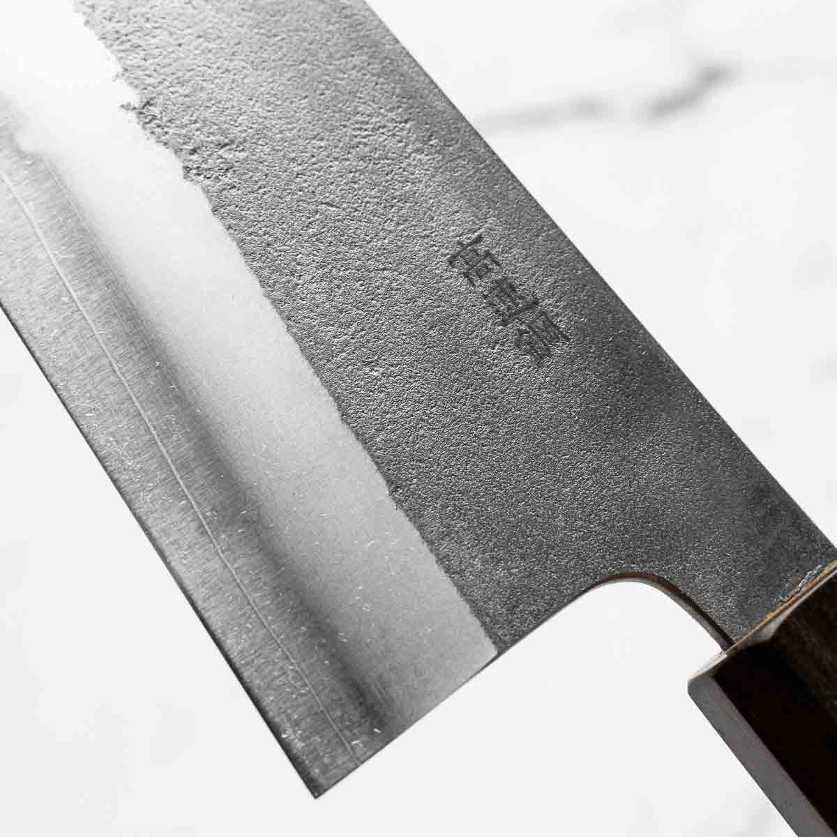 Yoshikane Hamono (Hatsukokoro) SKD Nashiji Stainless Clad Gyuto 210mm - Bubinga - Image 6