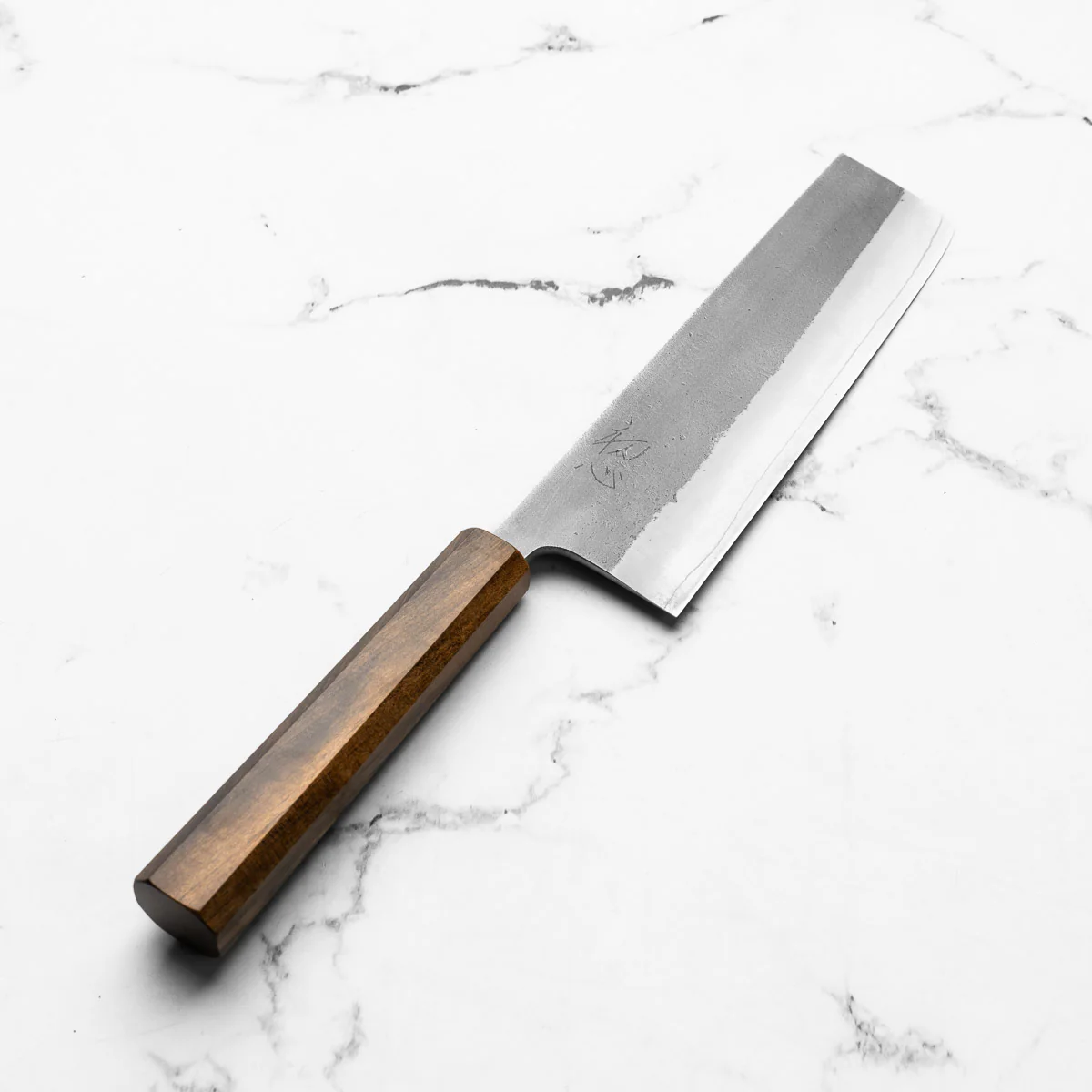 Yoshikane (Hatsukokoro) SKD Nashiji Stainless Clad Nakiri 165mm - Bubinga - Image 2