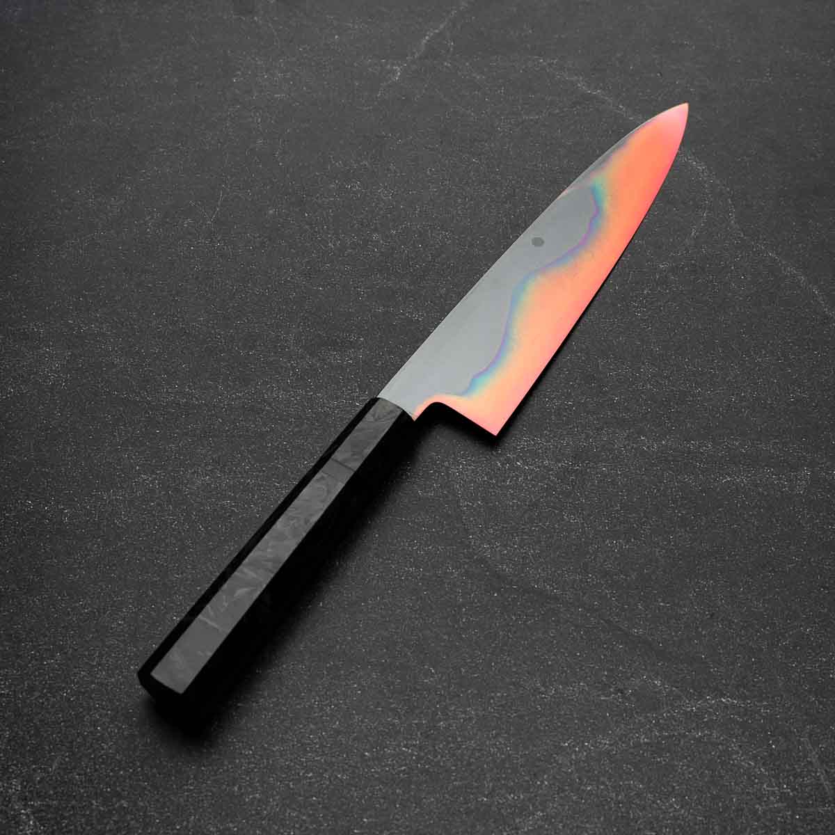 Yoshikazu Ikeda White 1 Honyaki Kachikaeshi Gyuto 210mm - Dark Carbon Fibre - Image 2