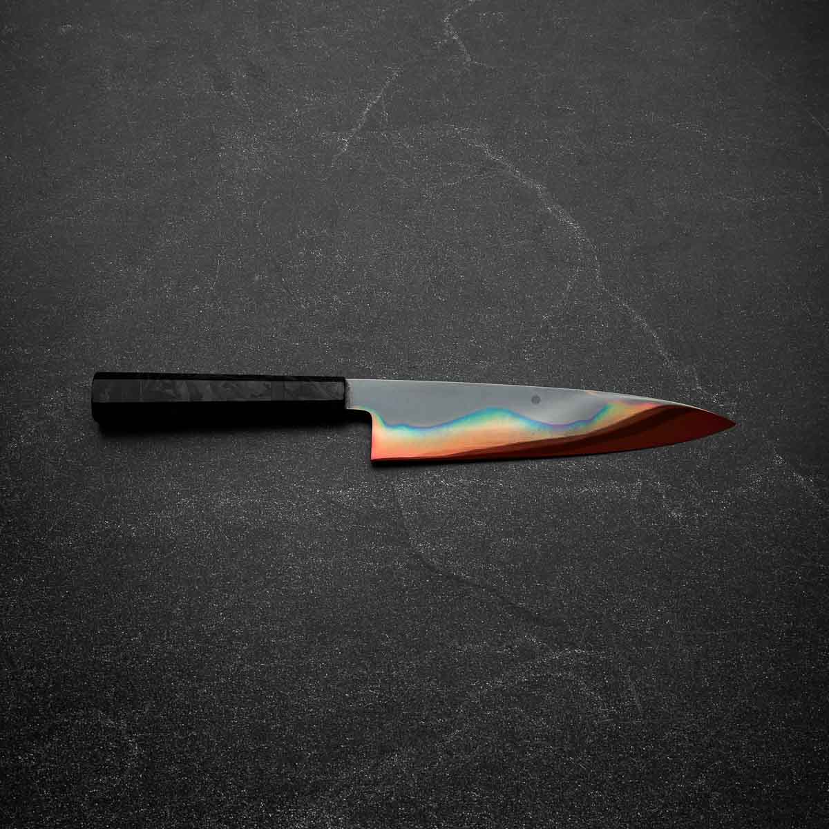 Yoshikazu Ikeda White 1 Honyaki Kachikaeshi Gyuto 210mm - Dark Carbon Fibre - Image 4