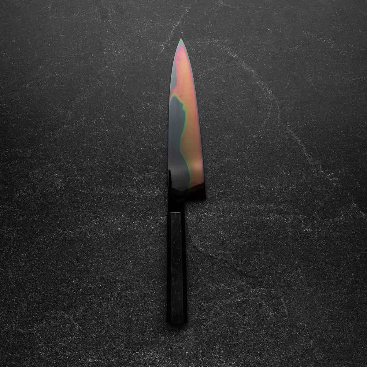 Yoshikazu Ikeda White 1 Honyaki Kachikaeshi Gyuto 210mm - Ebony - Image 3