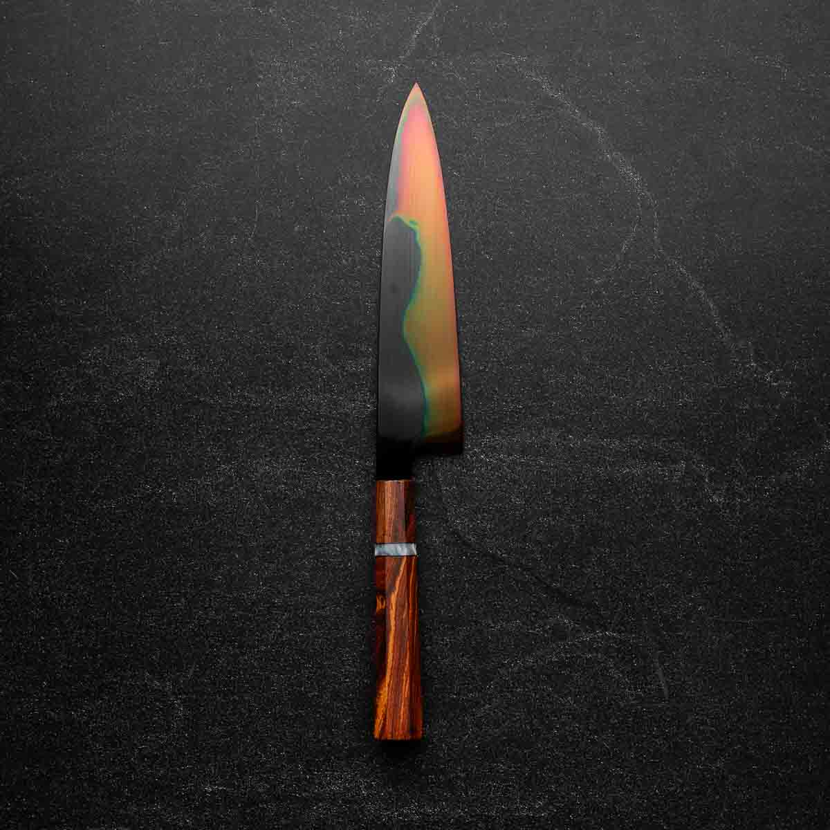 Yoshikazu Ikeda White 1 Honyaki Kachikaeshi Gyuto 210mm - Sandalwood - Image 3