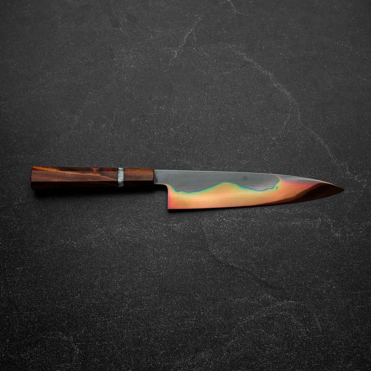 Yoshikazu Ikeda White 1 Honyaki Kachikaeshi Gyuto 210mm - Sandalwood - Image 4