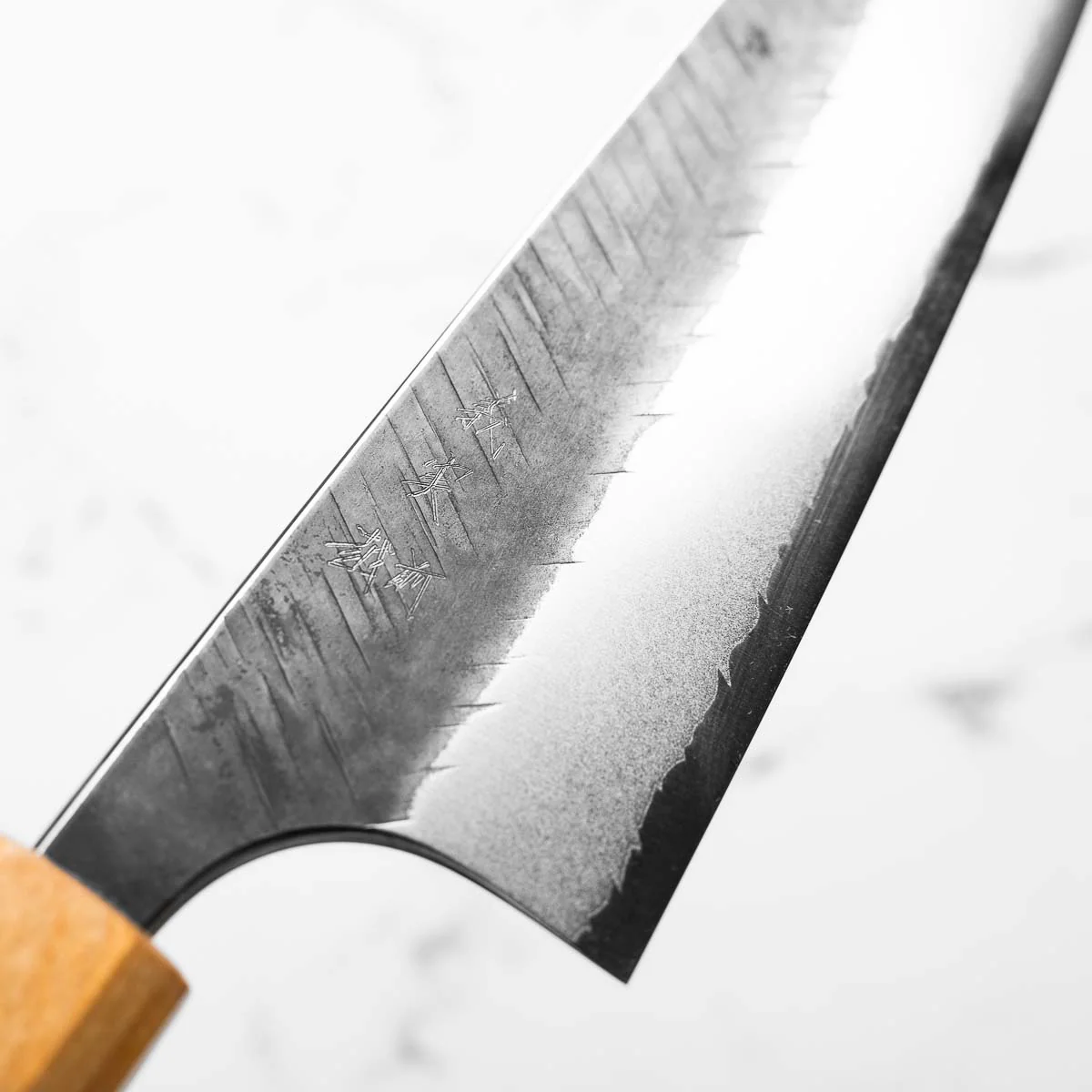 Yoshimi Kato Blue Super Kurouchi V-Tsuchime Kiritsuke 210mm - Image 3