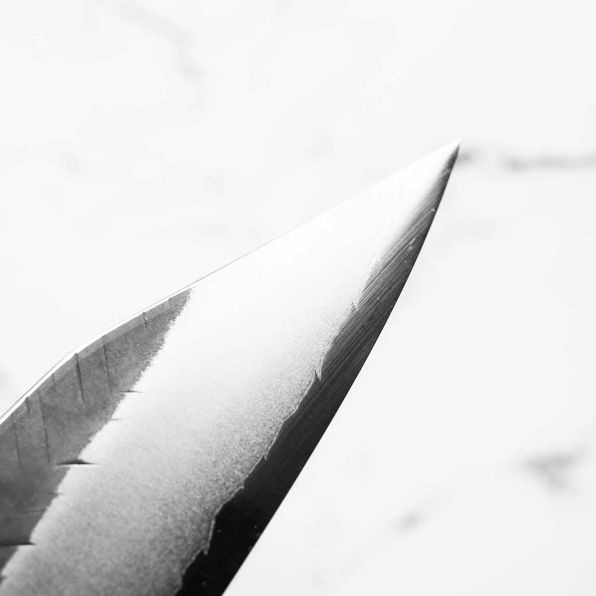 Yoshimi Kato Blue Super Kurouchi V-Tsuchime Kiritsuke 210mm - Image 5