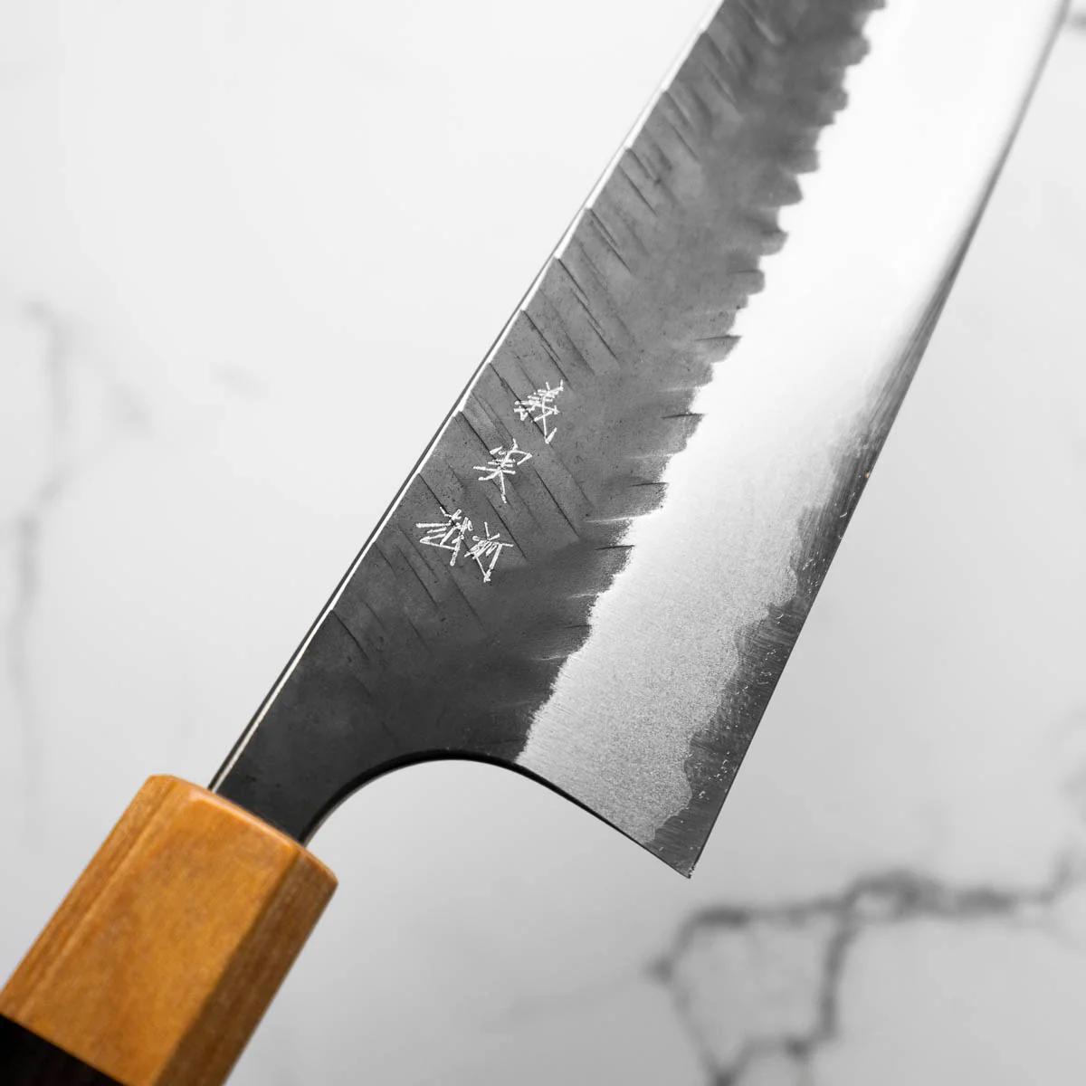 Yoshimi Kato Blue Super Kurouchi V-Tsuchime Kiritsuke 240mm - Image 5