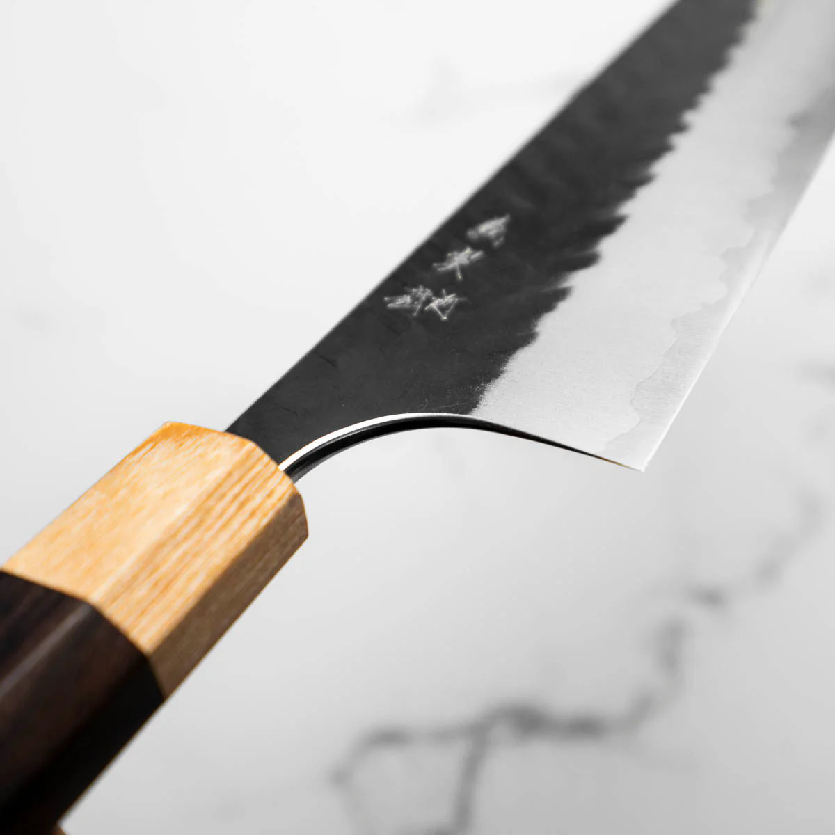 Yoshimi Kato Blue Super Kurouchi V-Tsuchime Kiritsuke 240mm - Image 8