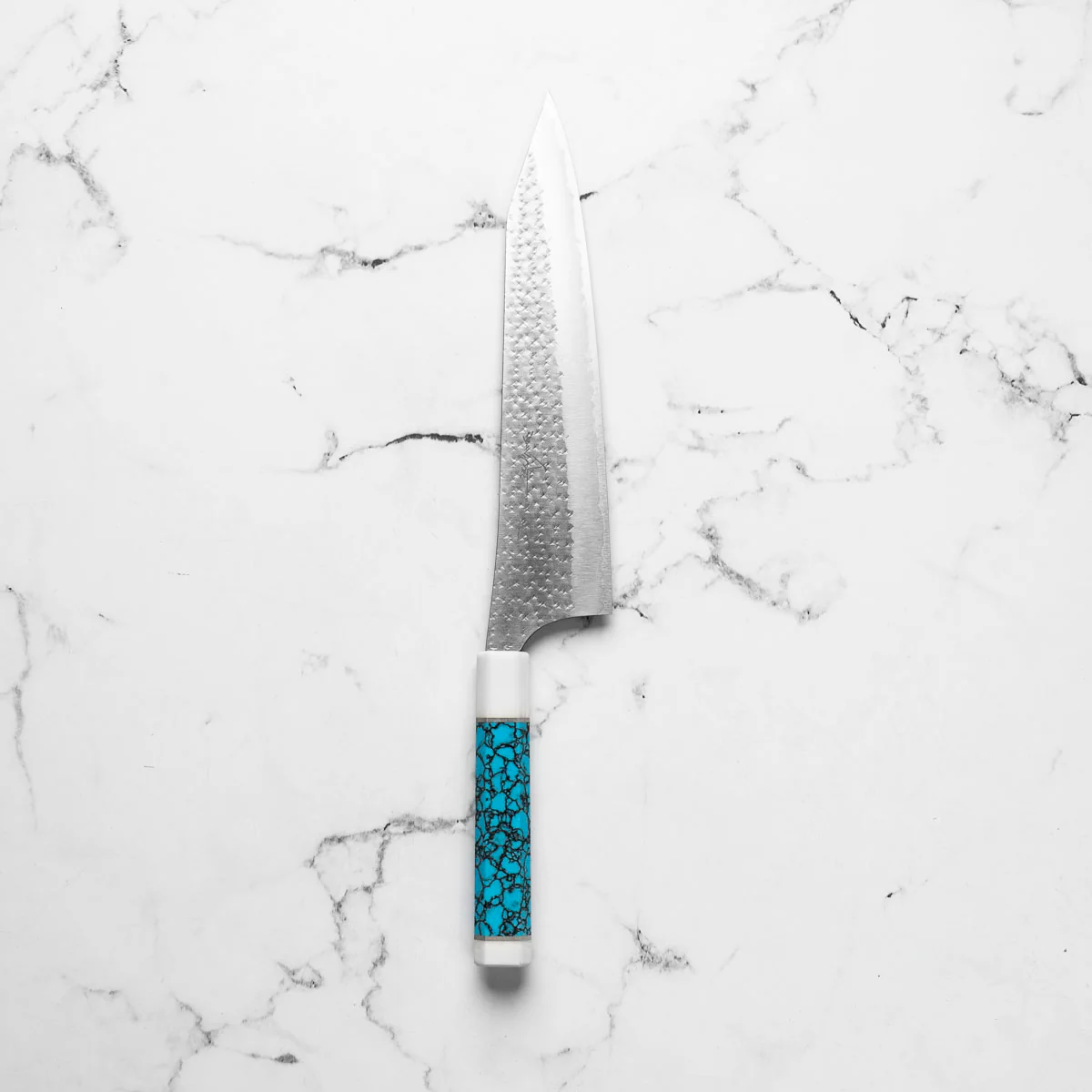 Yu Kurosaki AS Kokusen Ei Gyuto 240mm - Turquoise & White - Image 3
