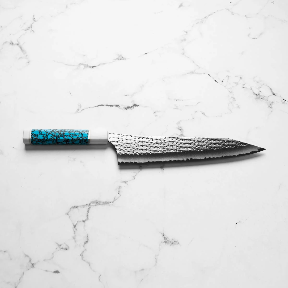 Yu Kurosaki AS Kokusen Ei Gyuto 240mm - Turquoise & White - Image 4