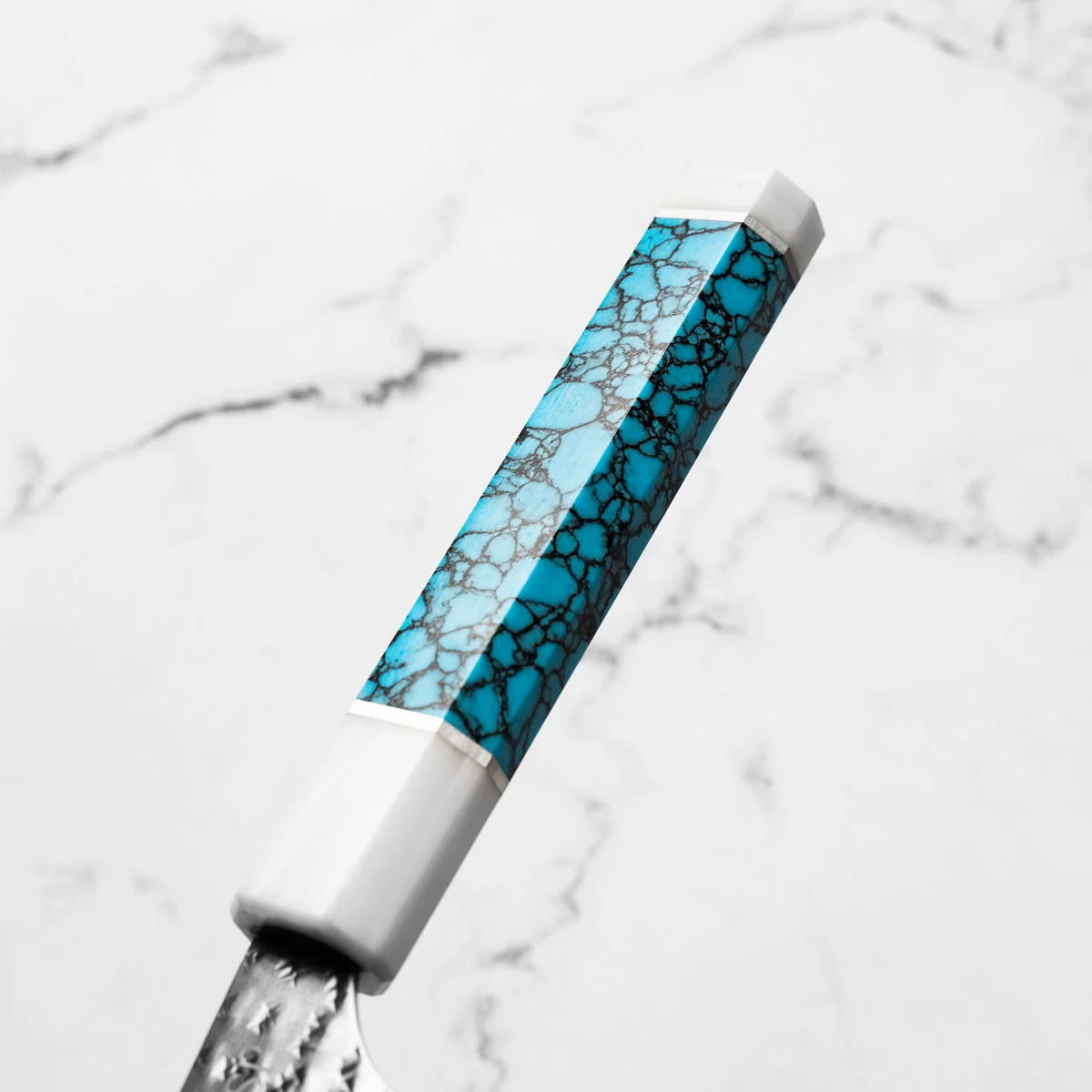 Yu Kurosaki AS Kokusen Ei Gyuto 240mm - Turquoise & White - Image 5