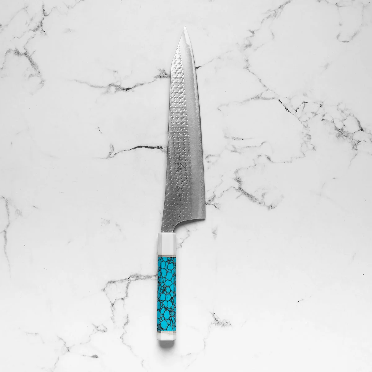 Yu Kurosaki AS Kokusen Ei Gyuto 270mm - Turquoise & White - Image 3