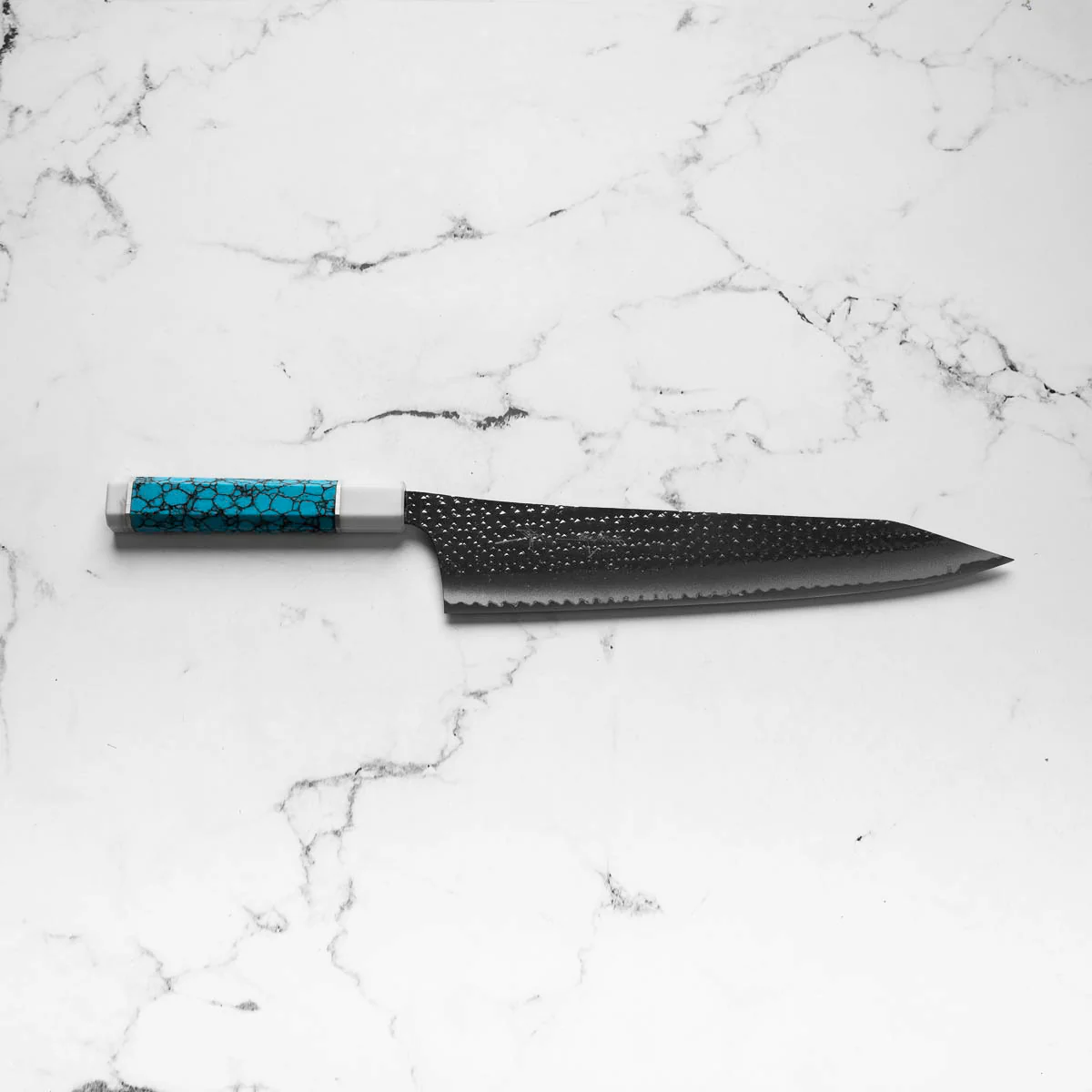 Yu Kurosaki AS Kokusen Ei Gyuto 270mm - Turquoise & White - Image 4