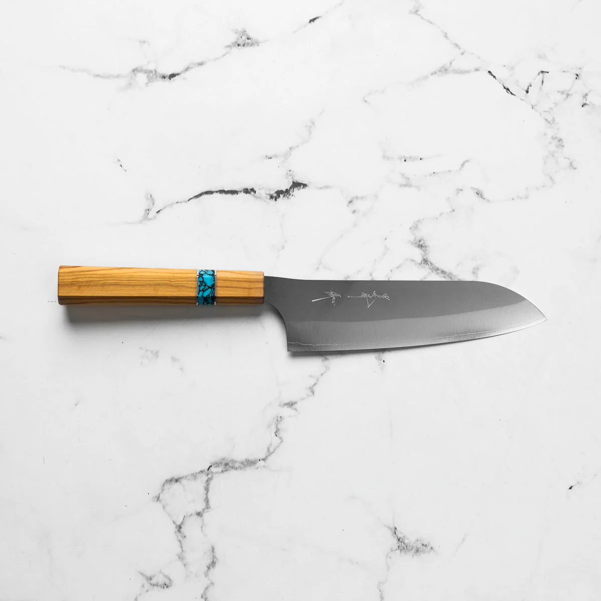 Yu Kurosaki Shin-Gekko VGXEOS Santoku - Olive Wood - Image 4